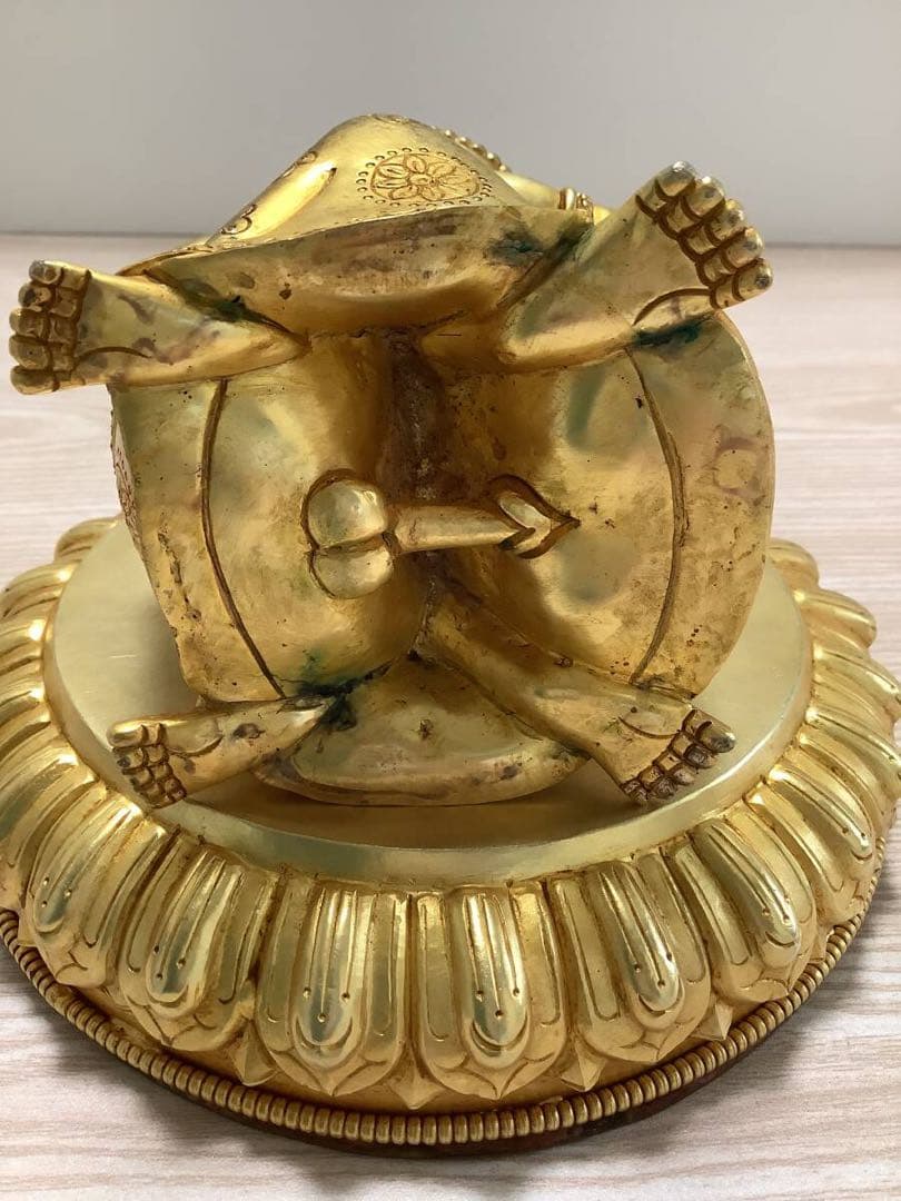 《 チベット密教　新品　1点物 》 オリジナル　鍍金　歓喜天　ガネーシャ　B