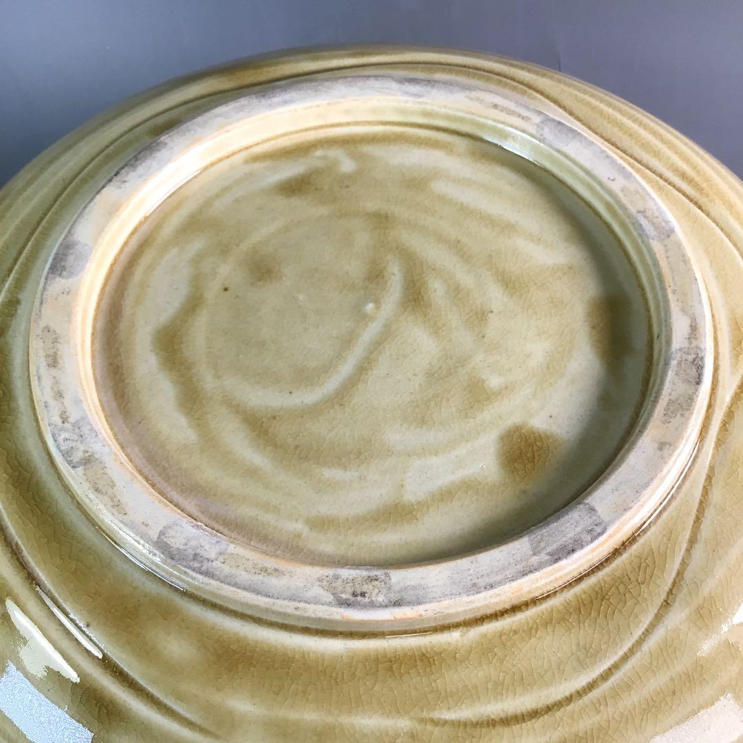 R743 水指 『閑静庵 加藤愛助造』『黄瀬戸』『平水指』 共箱