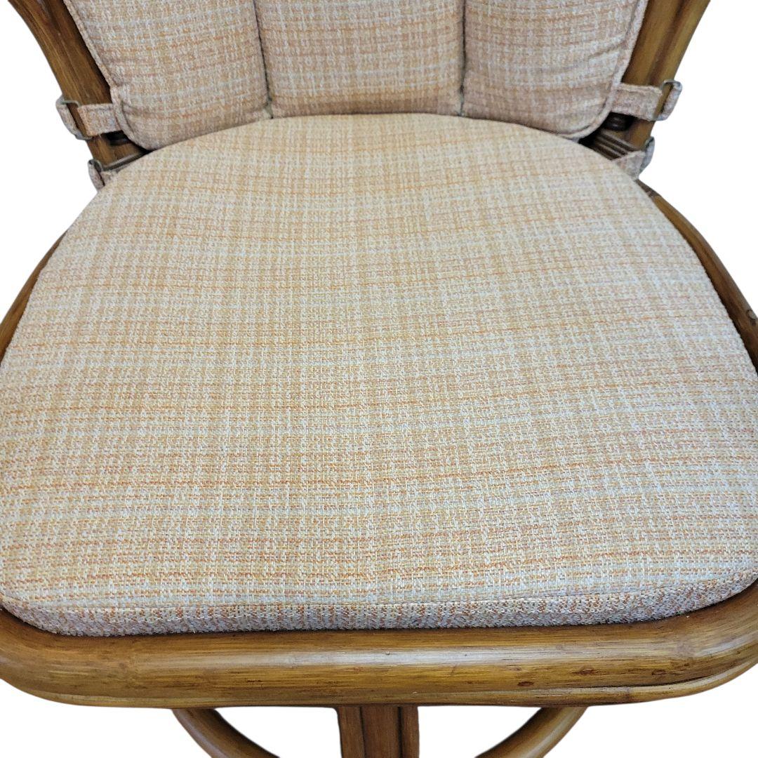 クリーニング済 KAZAMA カザマ ラタン 藤 回転座椅子 チェア 椅子