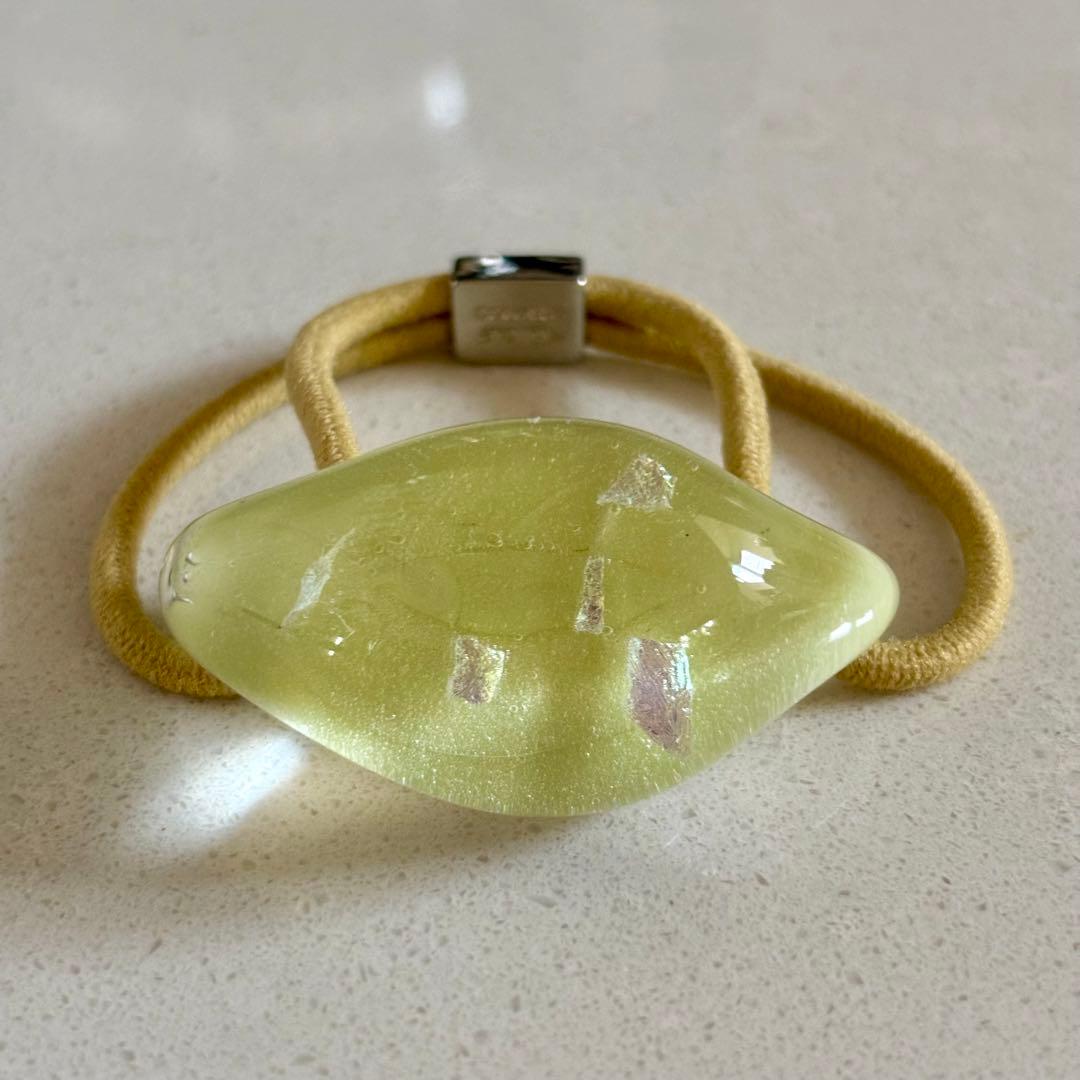 コレットマルーフ colette malouf グラスポニー 黄緑 シルバー箔