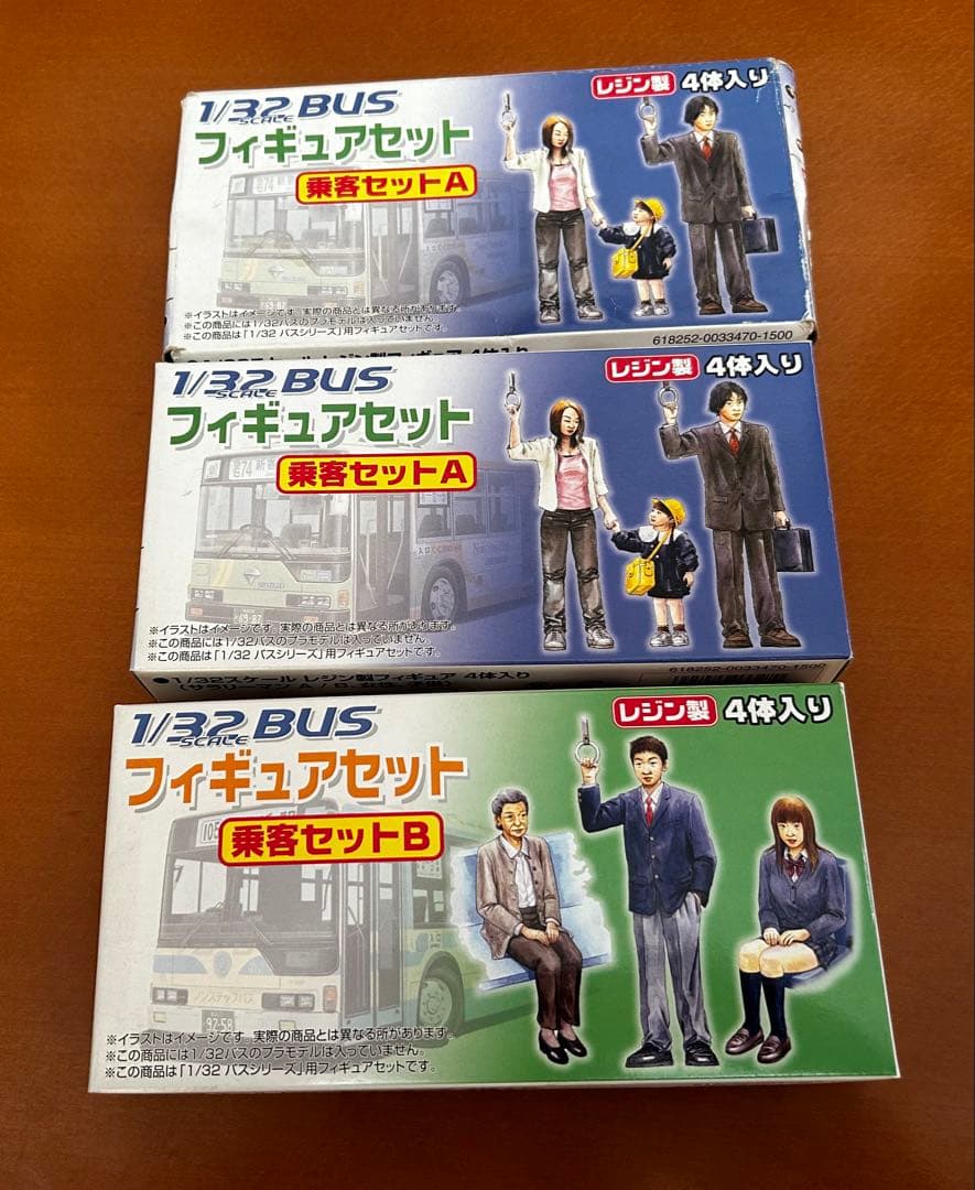 1/32 都営バス 日野ブルーリボン➕バス用1/32乗客フィギュアA、Bセット