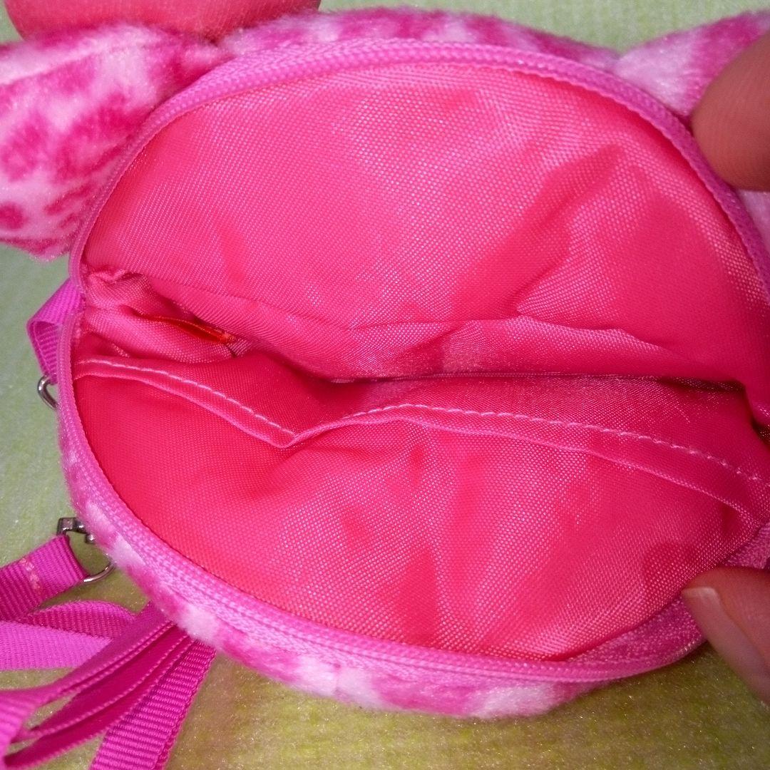 ハローキティ　ヒョウ柄　ポーチ　桃色　ピンク　ぬいぐるみショルダーポーチ