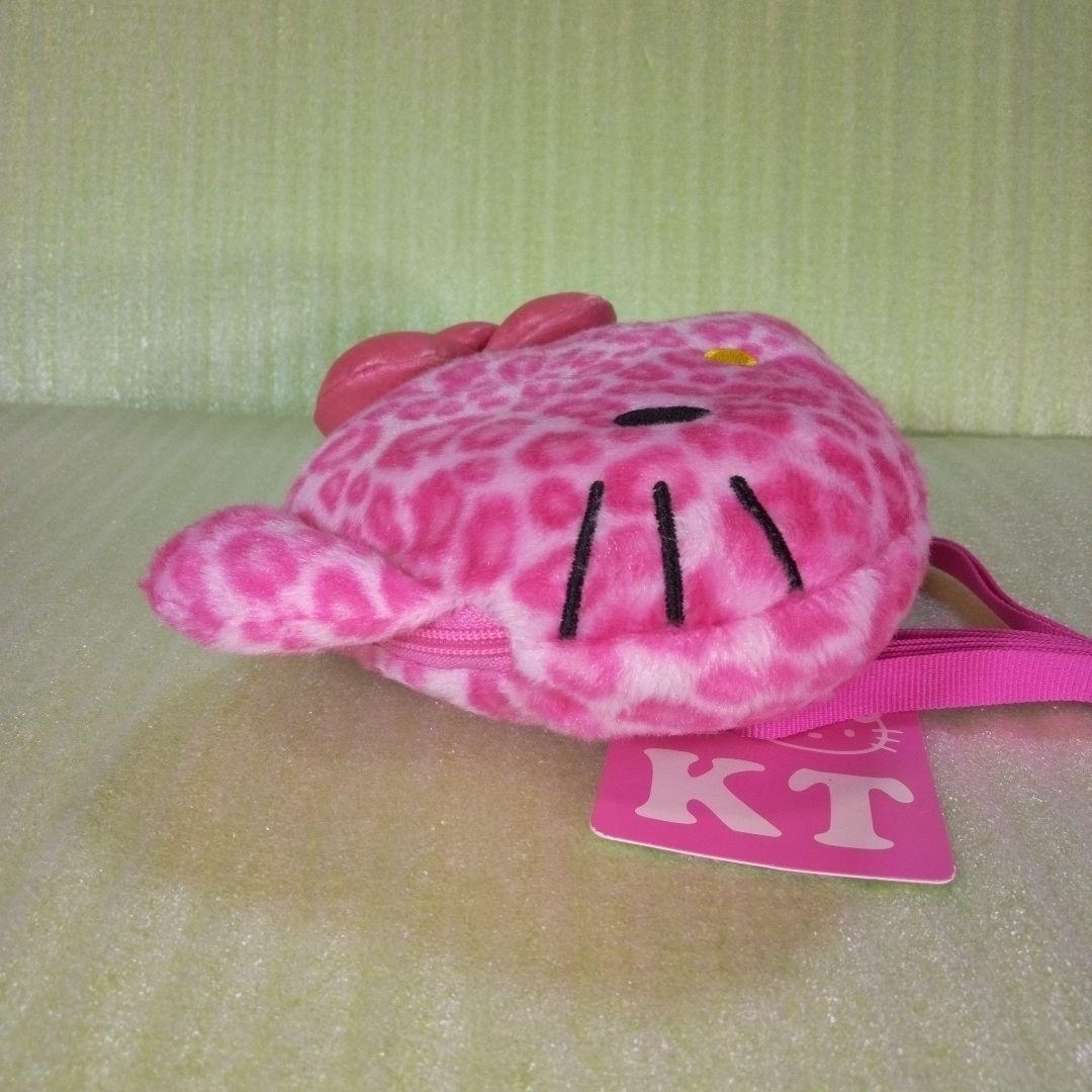 ハローキティ　ヒョウ柄　ポーチ　桃色　ピンク　ぬいぐるみショルダーポーチ