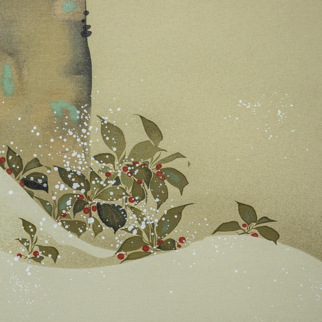 掛軸-1193 酒井抱一 檜に啄木鳥図 十二ケ月花鳥図 限定480部の209番