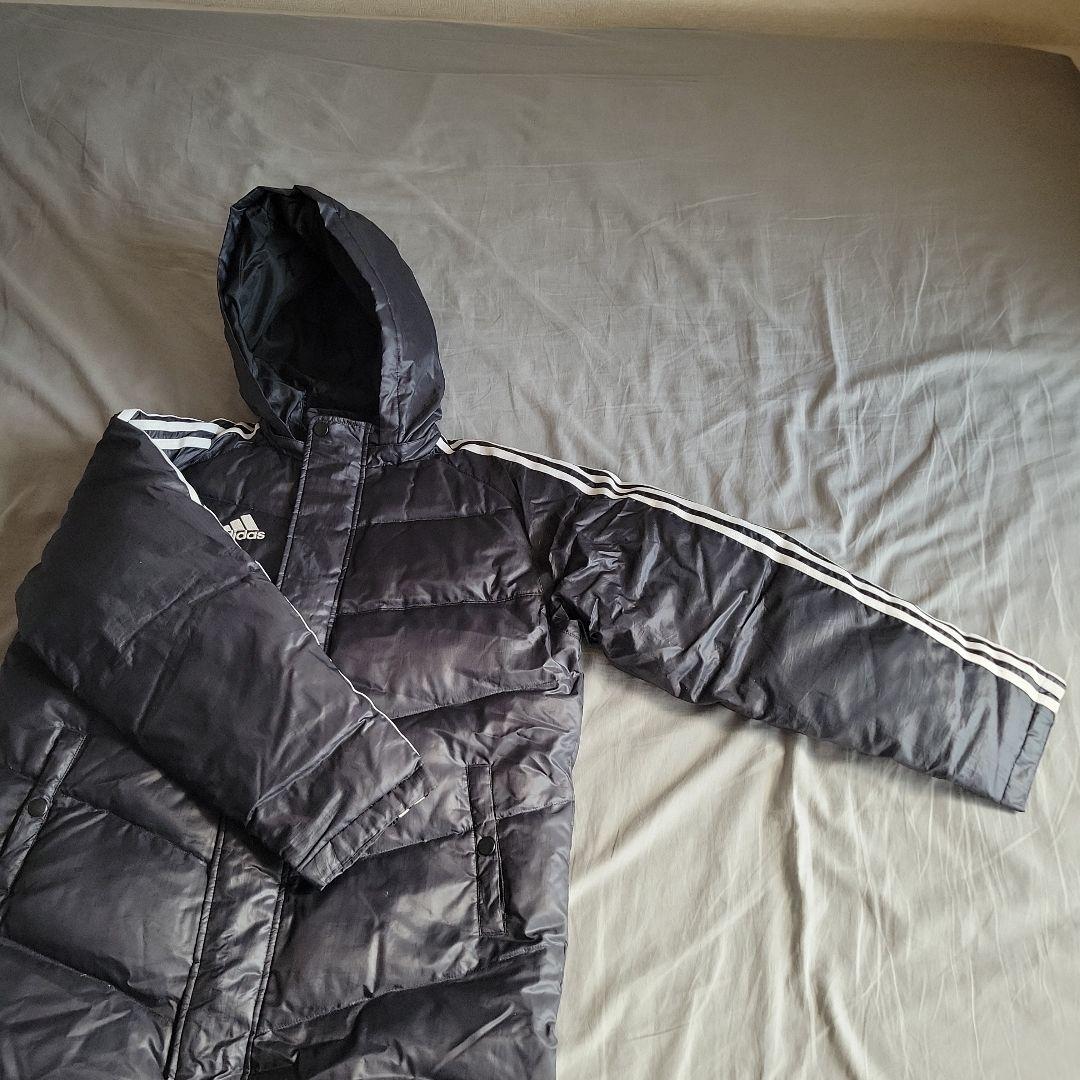 adidas アディダス ベンチコート 黒 ブラック 160 - メルカリ