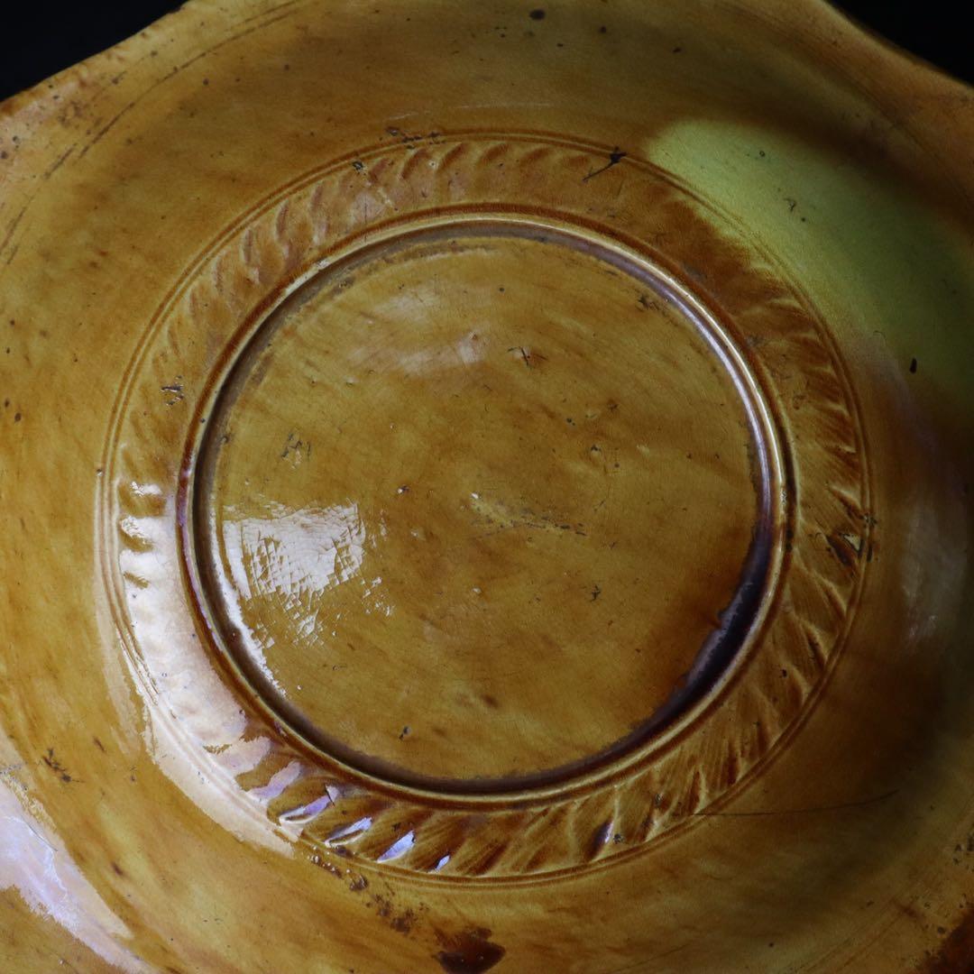 江戸時代 珉平焼 黄釉獅子図皿 木箱付 淡路焼 - メルカリ