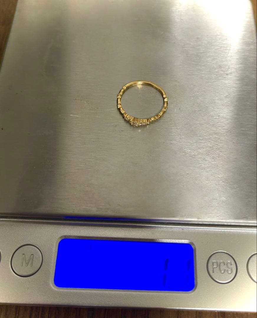 18金 K18印 ／ 0.06ct 天然ダイヤ 1.1グラム ／ 9号