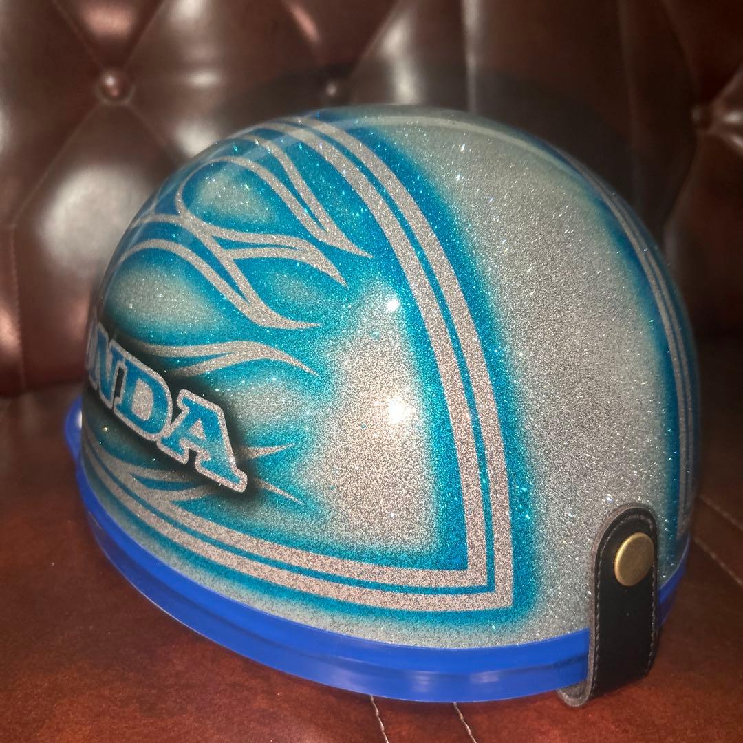 ラメラメ キャンディーブルー ぼかし ファイヤーパターン カスタム