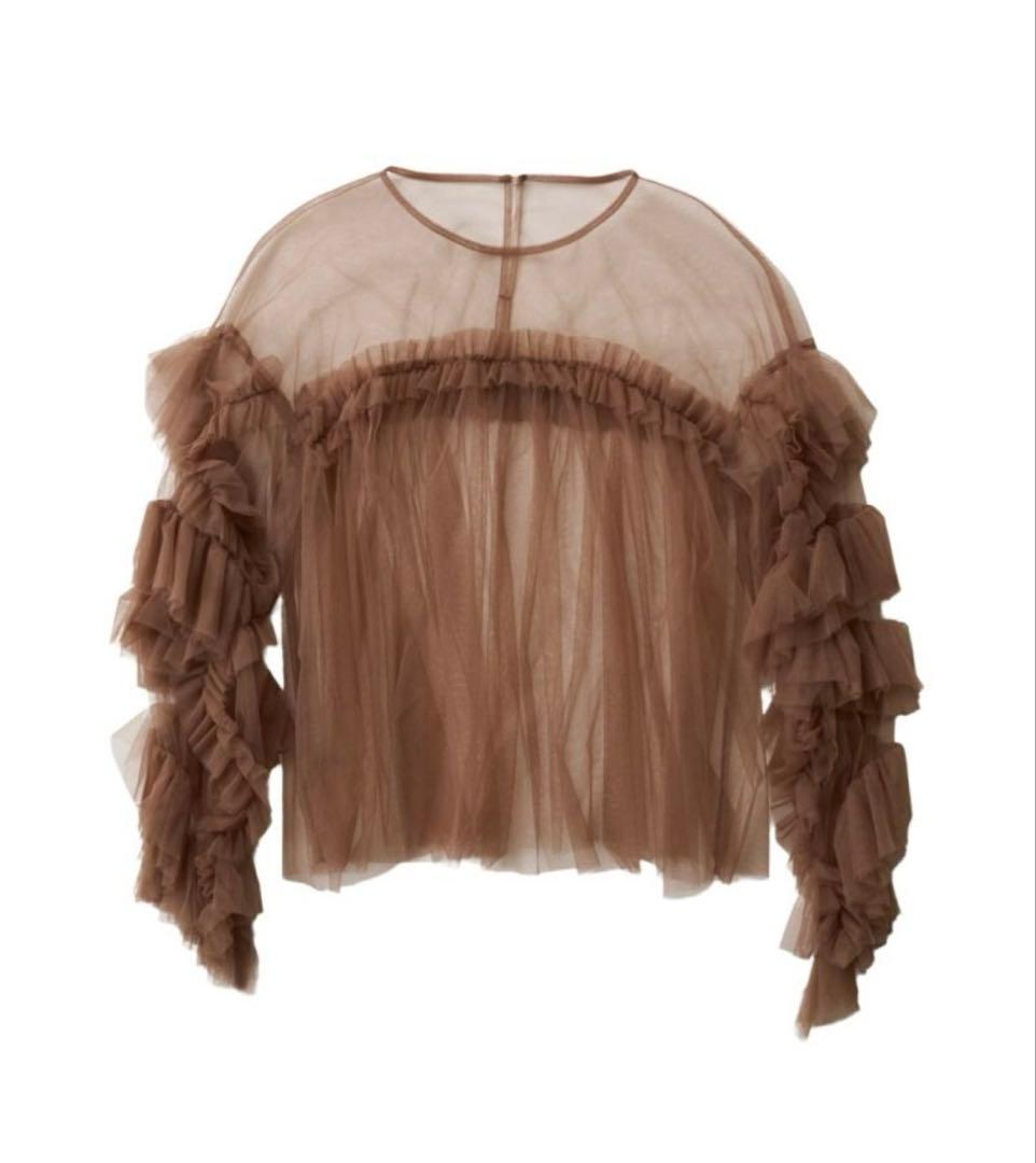 andresd チュールトップス ブラウン decorative tulle tops | ANDRESD