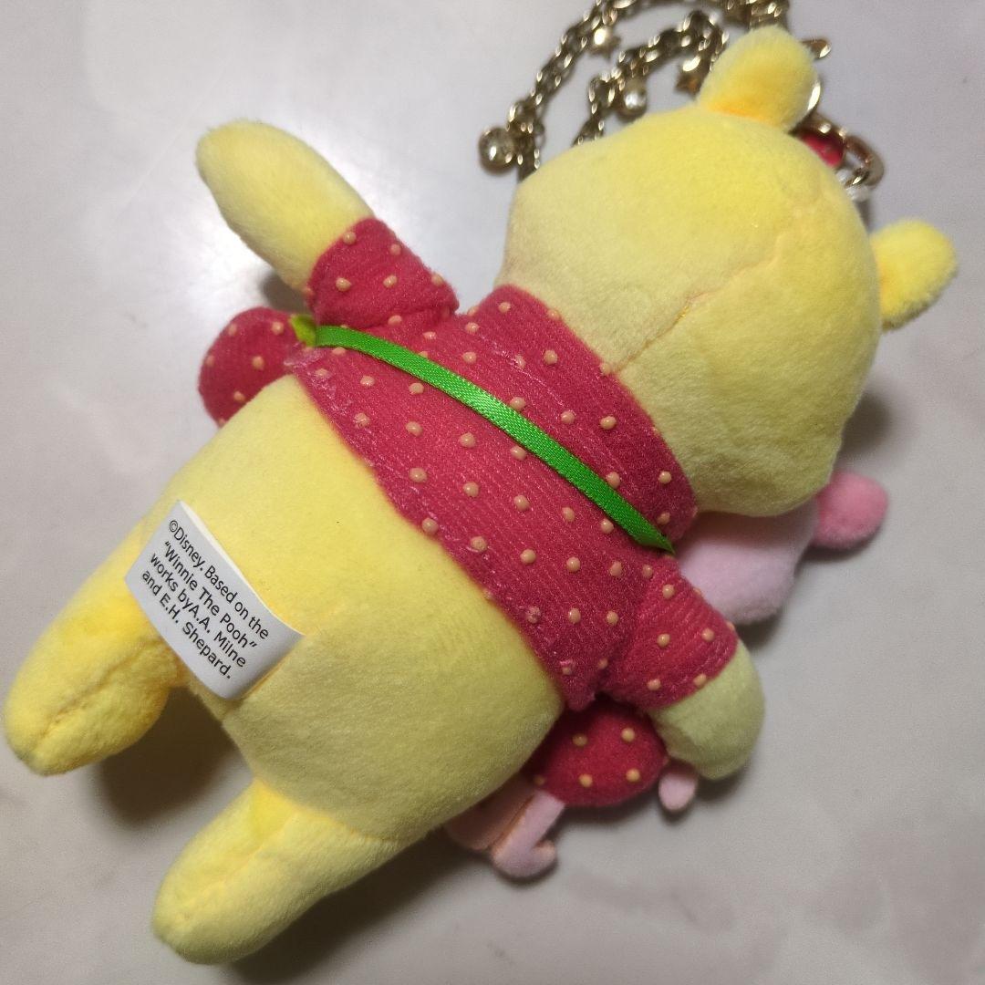 ディズニー　くまのプーさん　いちご　ぬいぐるみ　マスコット