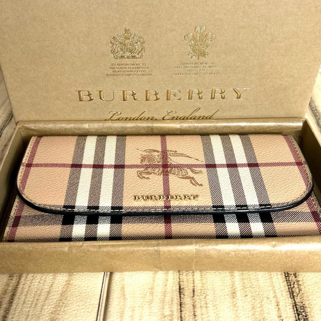 ✨美品✨バーバリー ノバチェック ホースロゴ 長財布 箱付き - メルカリ