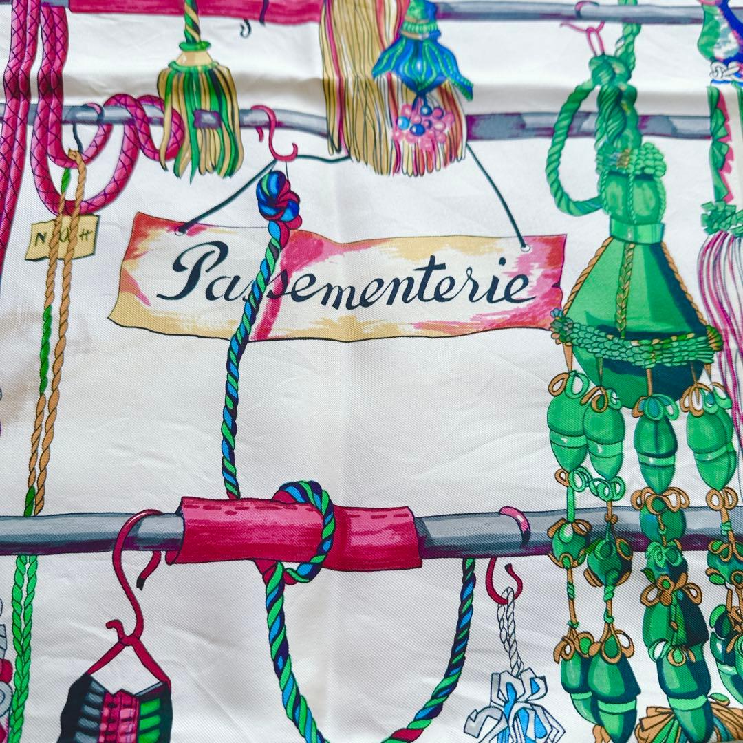 HERMÈS-PARIS エルメス タッセルデザインスカーフ 結び方カード付き