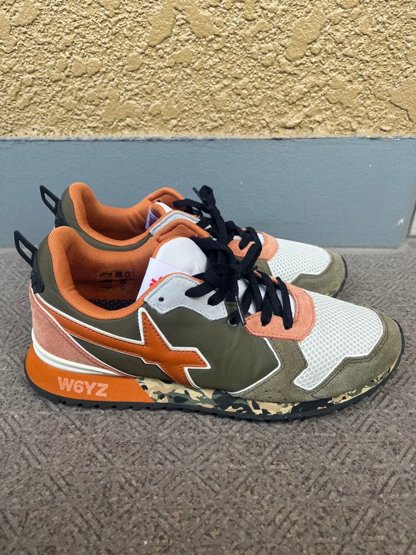 W6YZ スニーカー　26.5cm 美品　緑　オレンジ　43