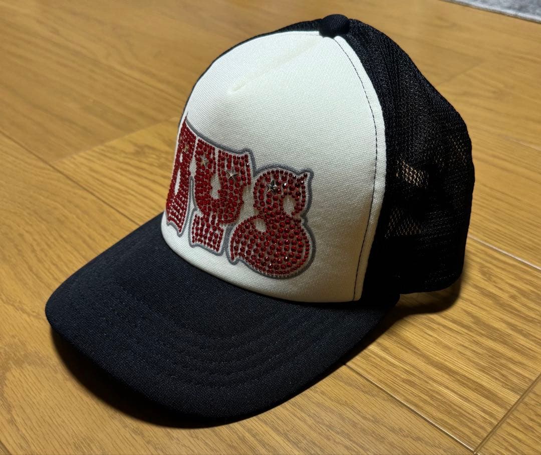 極美品 HYSラインストーンメッシュキャップ HYPNOTIZED LOGO