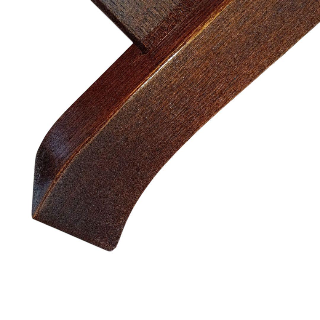 《文机》天然木（栃）柾目 90×60cm 濃い茶色　和アンティーク調　座卓　美品