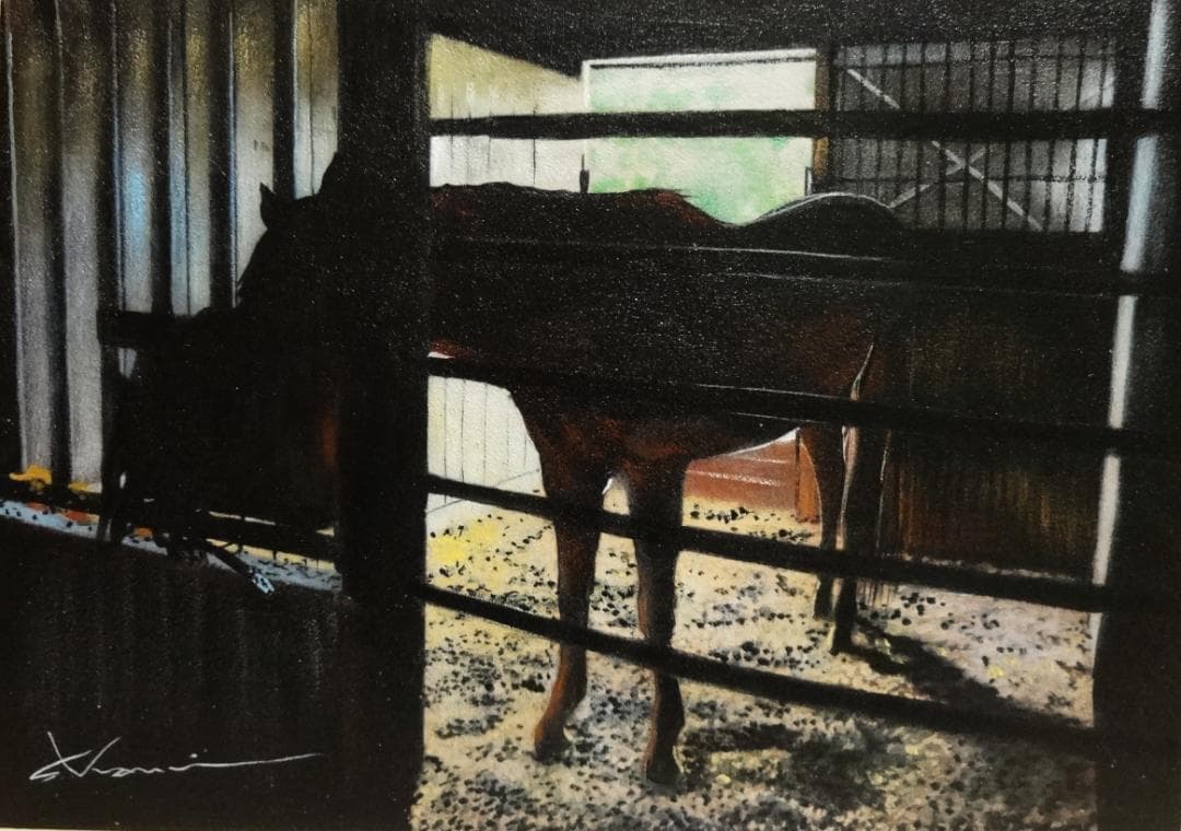 上鈴木正一 油彩画 B4サイズ『 存在 』新作原画 超オススメの作品です