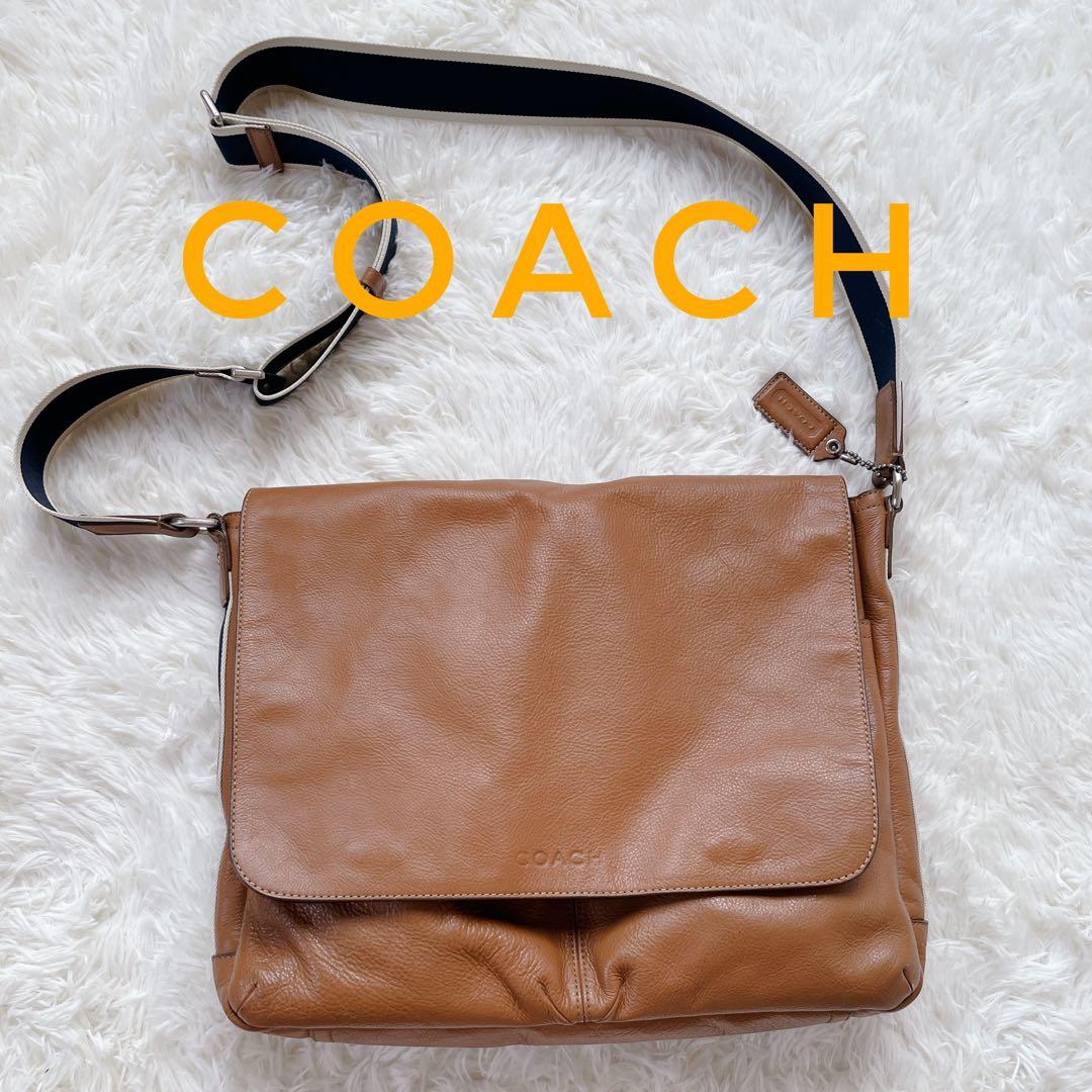 美品❗】コーチ COACH ヘリテージ ウェブ レザー メッセンジャーバッグ