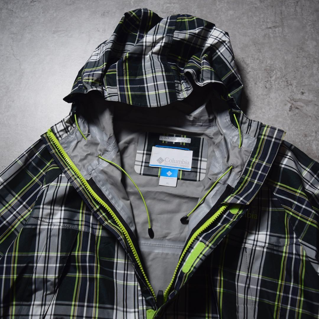 00s Columbia ナイロンシェルジャケット チェック柄 テック系 y2k