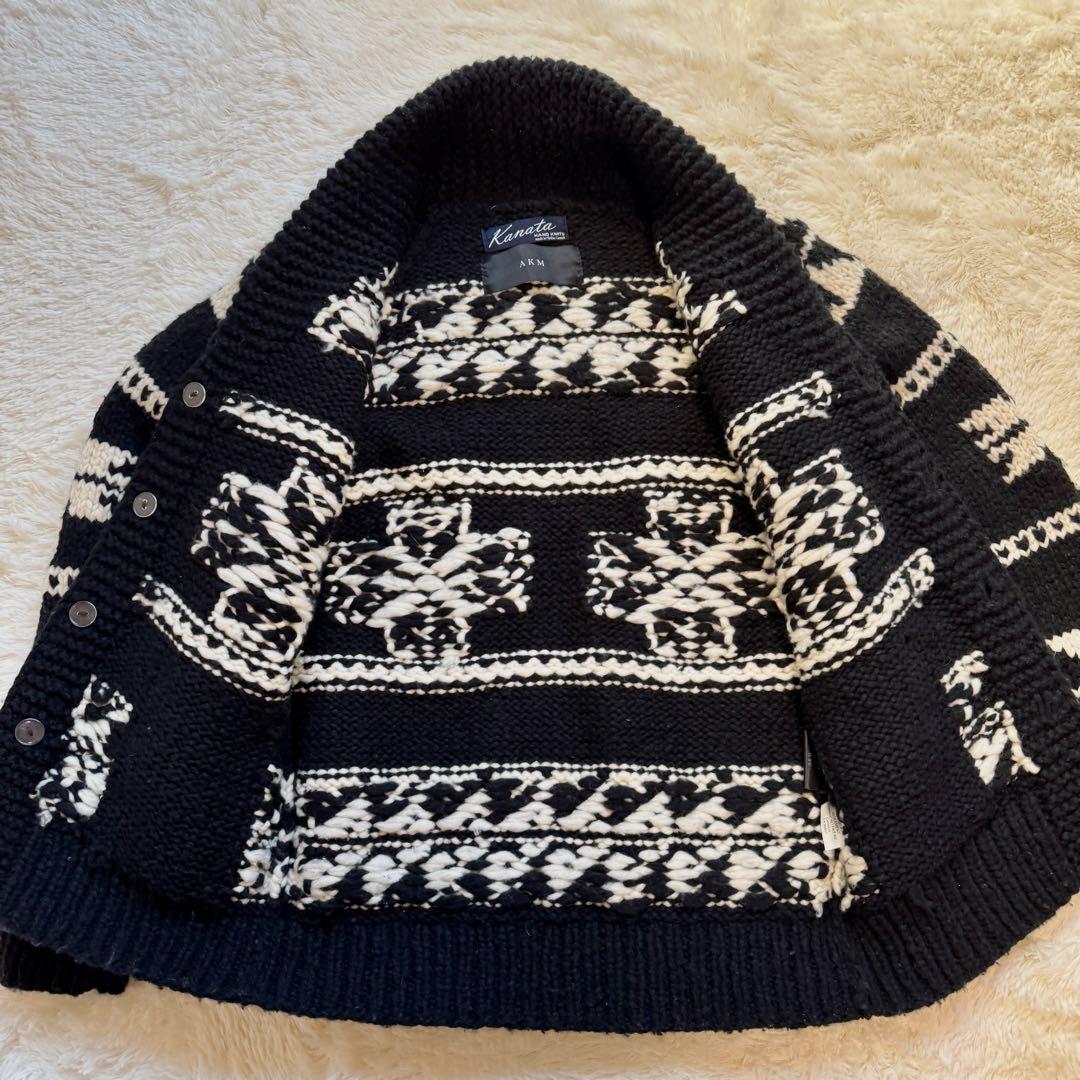 kanata AKM カウチン ニット 手編みカーディガン メリノウール M