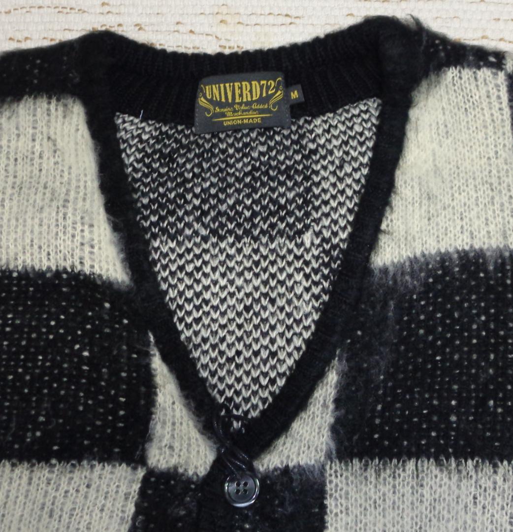 ユニバード72 モヘアタッチ 起毛 チェッカーフラッグ カーディガン