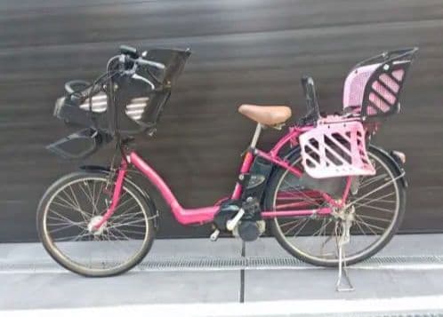 激安★前後子供のせ付き！パナソニック製電動アシスト自転車！引き取りOK Panasonic（パナソニック） 子供乗せ 前 電動自転車 ビビDX24 BE-FD433