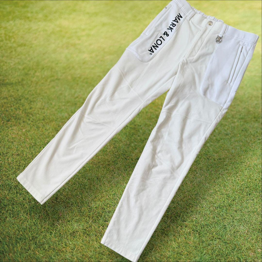 現行モデル 裏起毛 マークアンドロナ パンツ XL〜XXL相当 白 50 暖パン