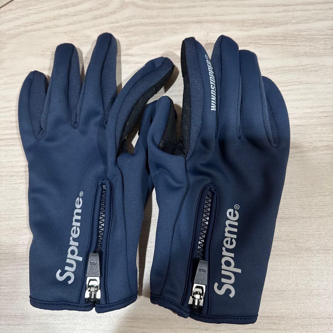 小物 Supreme WINDSTOPPER Zip Gloves \"Navy\"