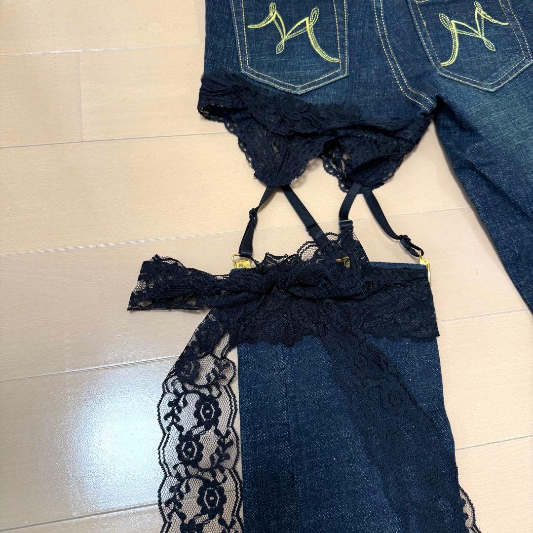 MARS sugar gloss ガーターデニム Y2K ラメ ジーンズ パンツ - メルカリ