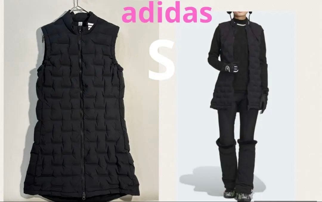 定価36300円　新品adidasゴルフ　ブラックダウンベスト・キルティング adidas（アディダス） ダウンベスト ベスト PERTEX QUANTUM フルジップ