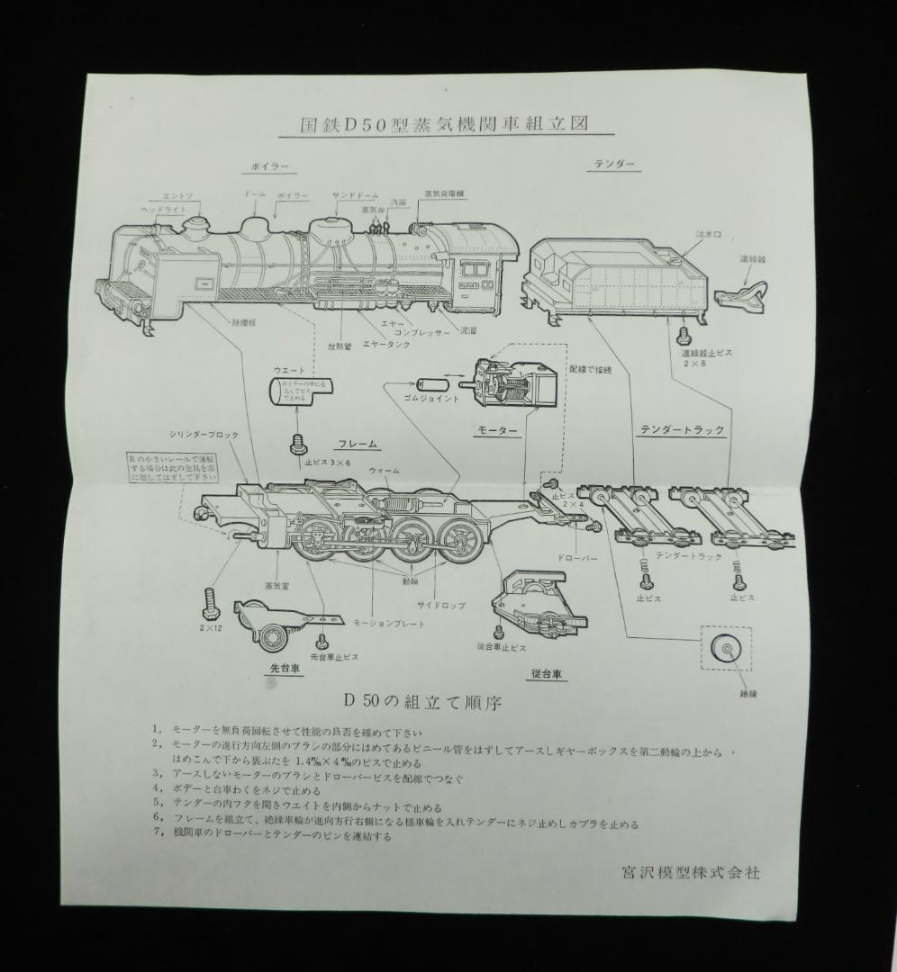 HOゲージ 宮沢模型 D50形 メーカー完成品 ディテールアップ　概ね美品