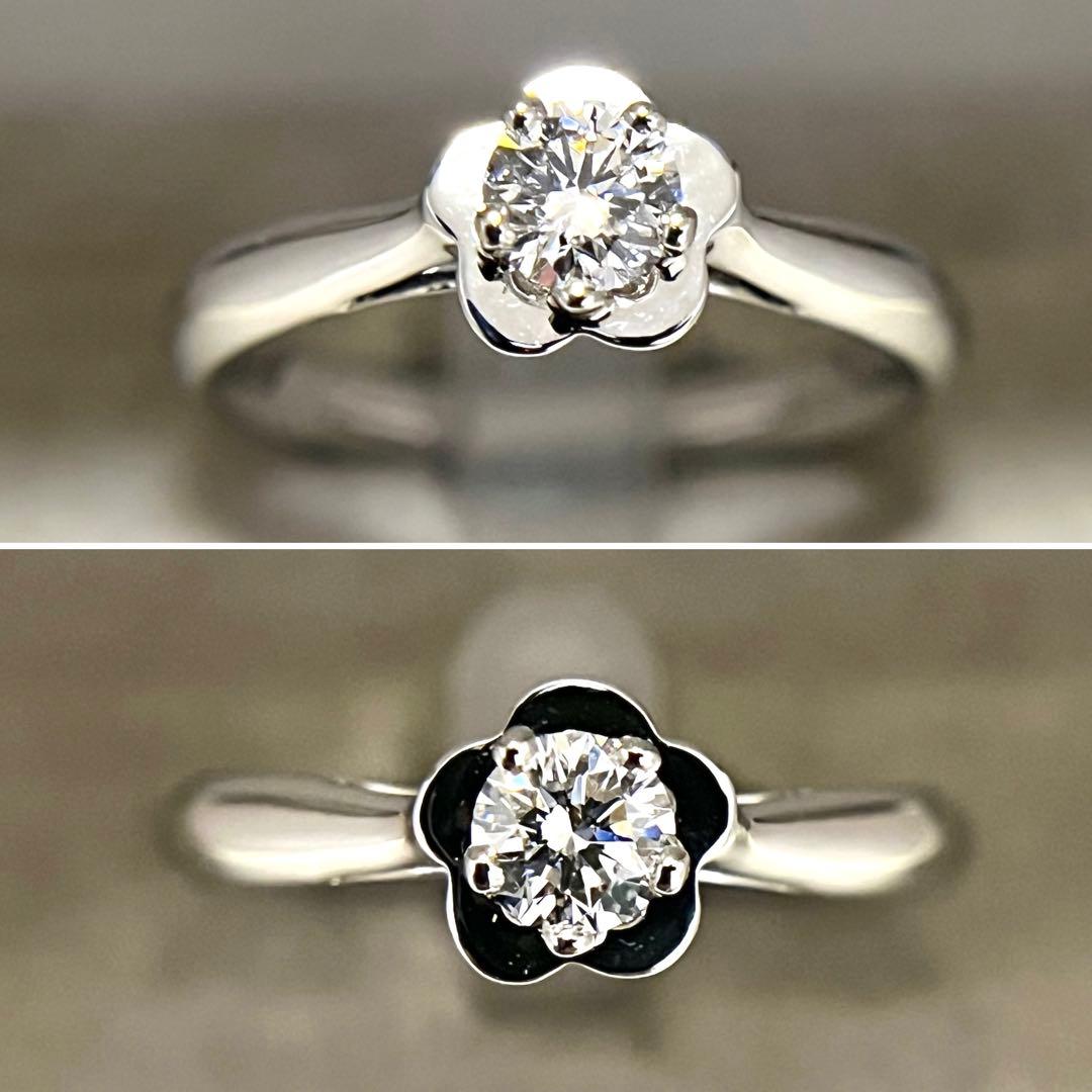 CHANEL シャネル カメリア プラチナ ダイヤモンド リング 鑑定書付