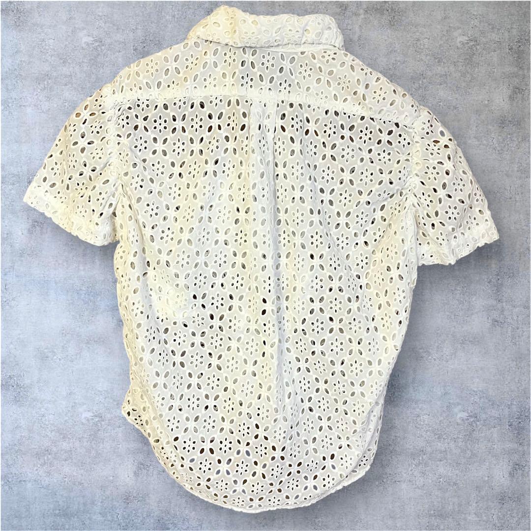 希少】トリココムデギャルソン レースブラウス Sサイズ 丸襟 半袖