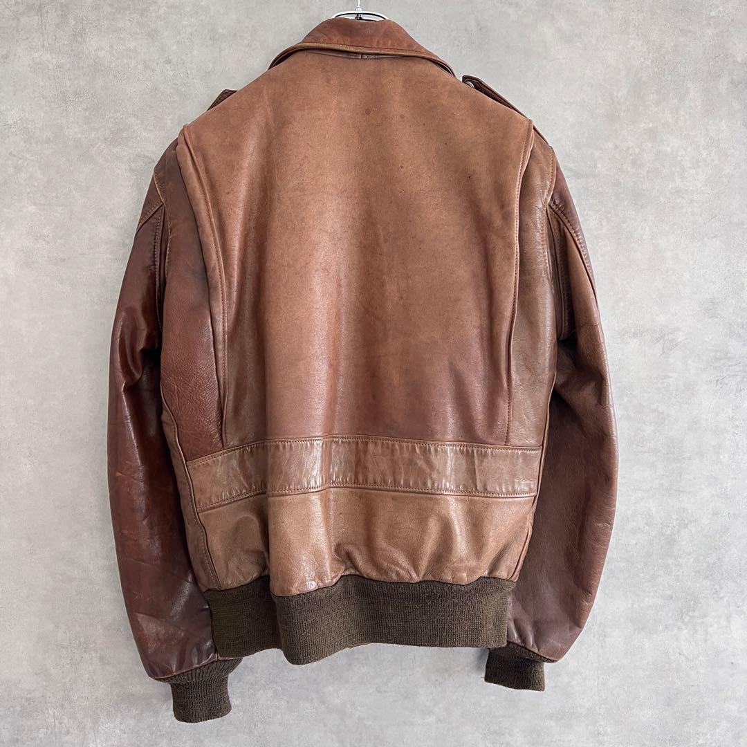 80s schott ショットA-2フライトジャケット レザージャケットブラウン