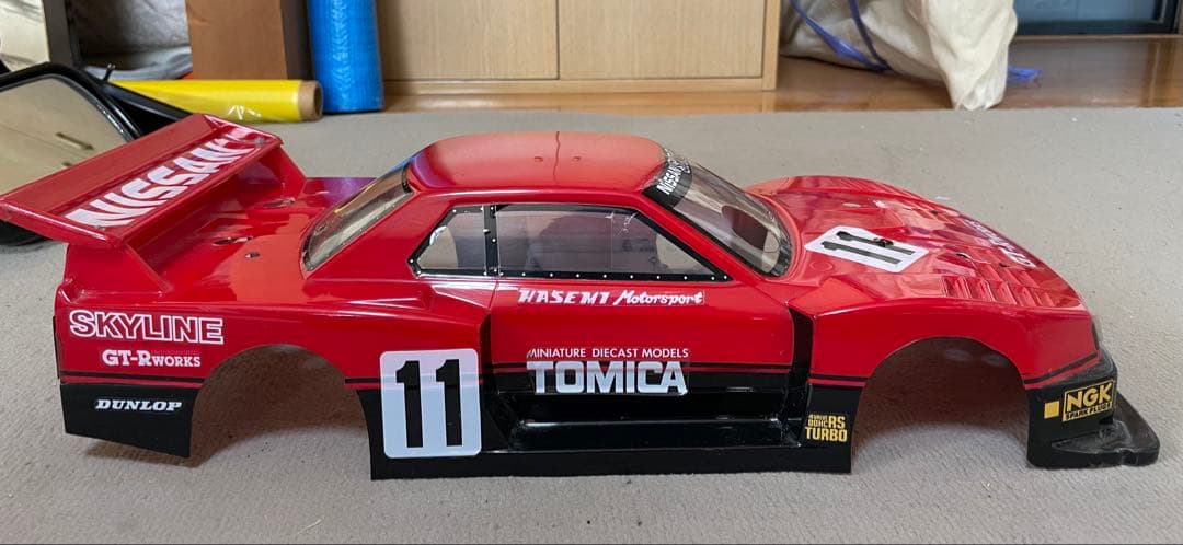 R30スカイライン スーパーシルエット 1/10ラジコンボディ 塗装品・中古