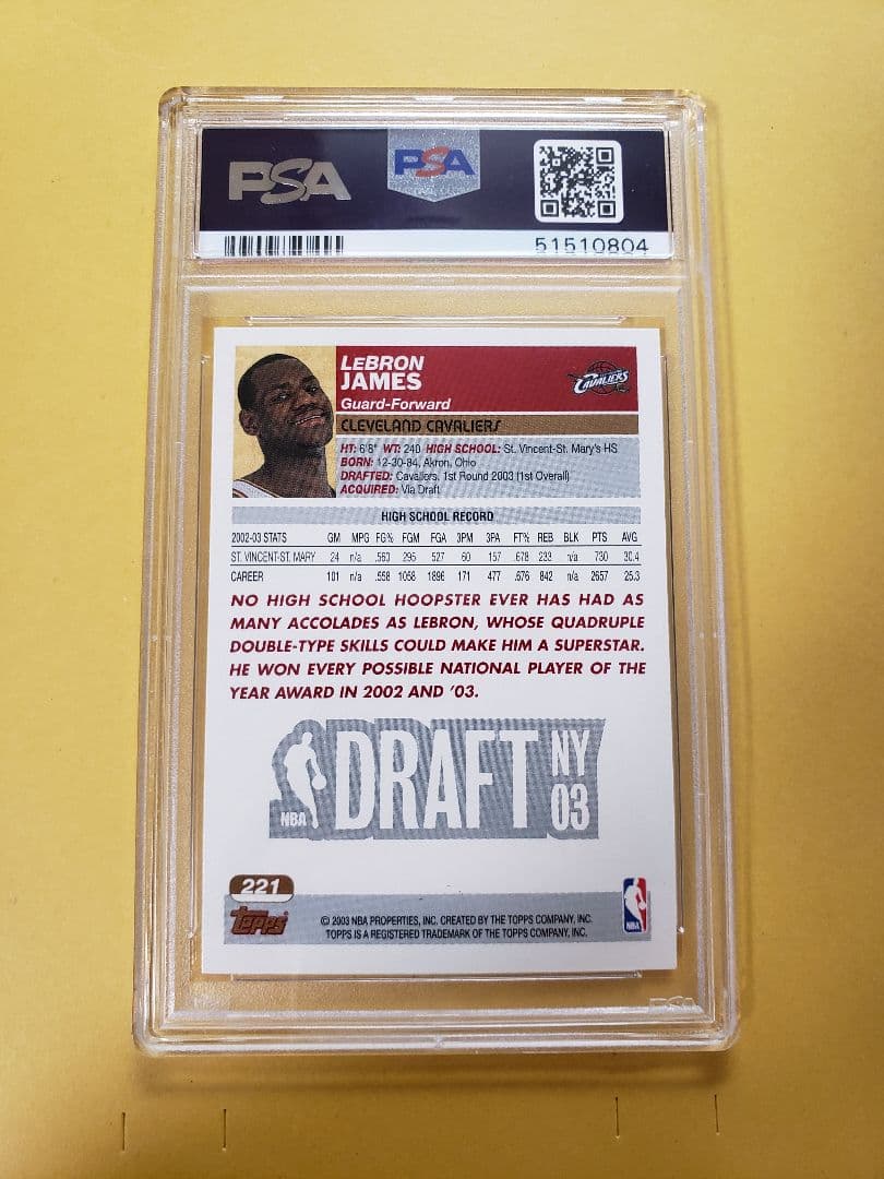 NBAカード レブロンジェームズ 2003トップス ルーキー PSA9