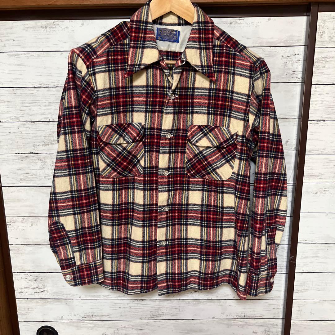 pendleton 70s オープンカラー ウールボードシャツ オンブレ 70s〜80s PENDLETON Wool Shirt 70年代 80年代 ペンドルトン ウール