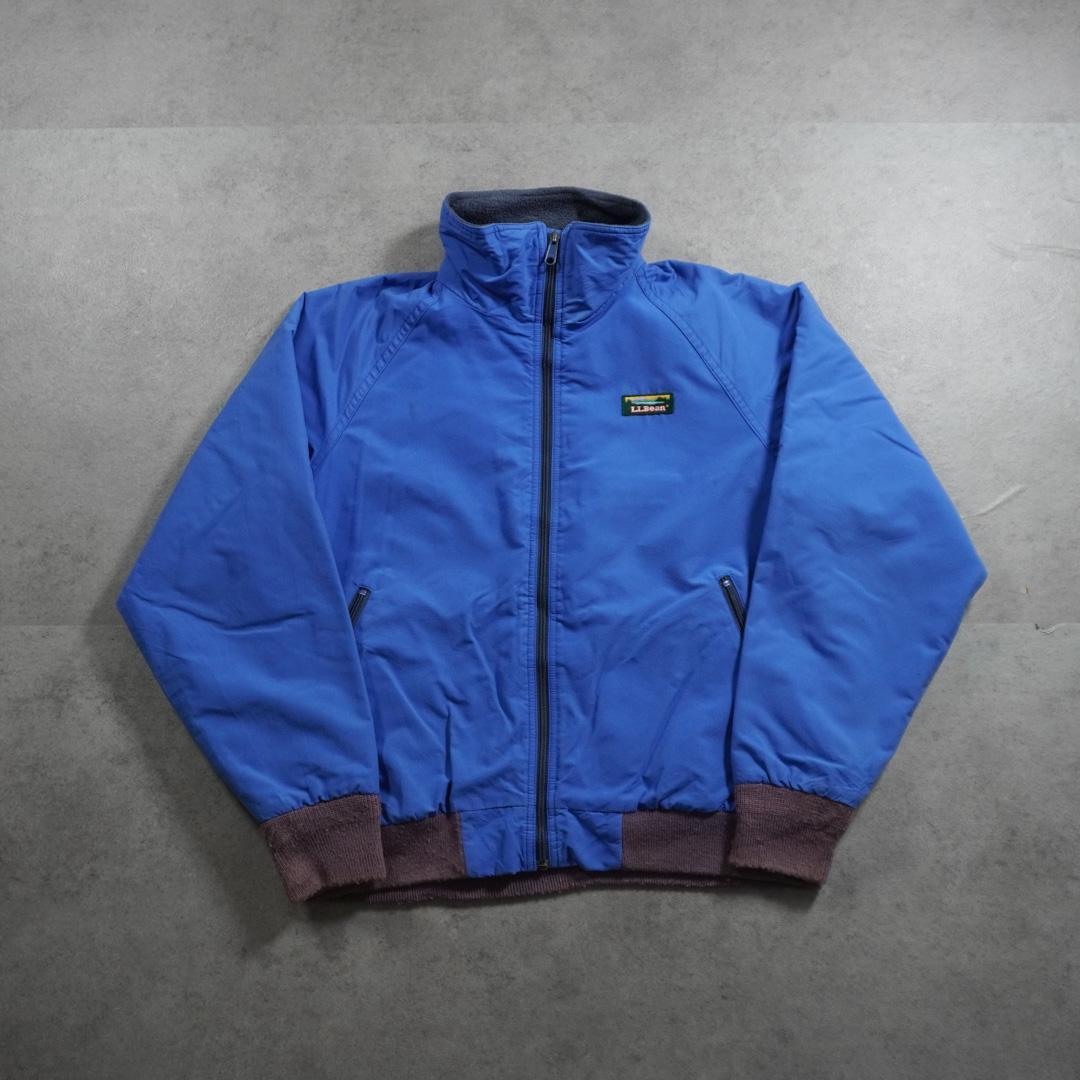 90s L.L.Bean ウォームアップジャケット 裏フリース 短丈 ブルー古着