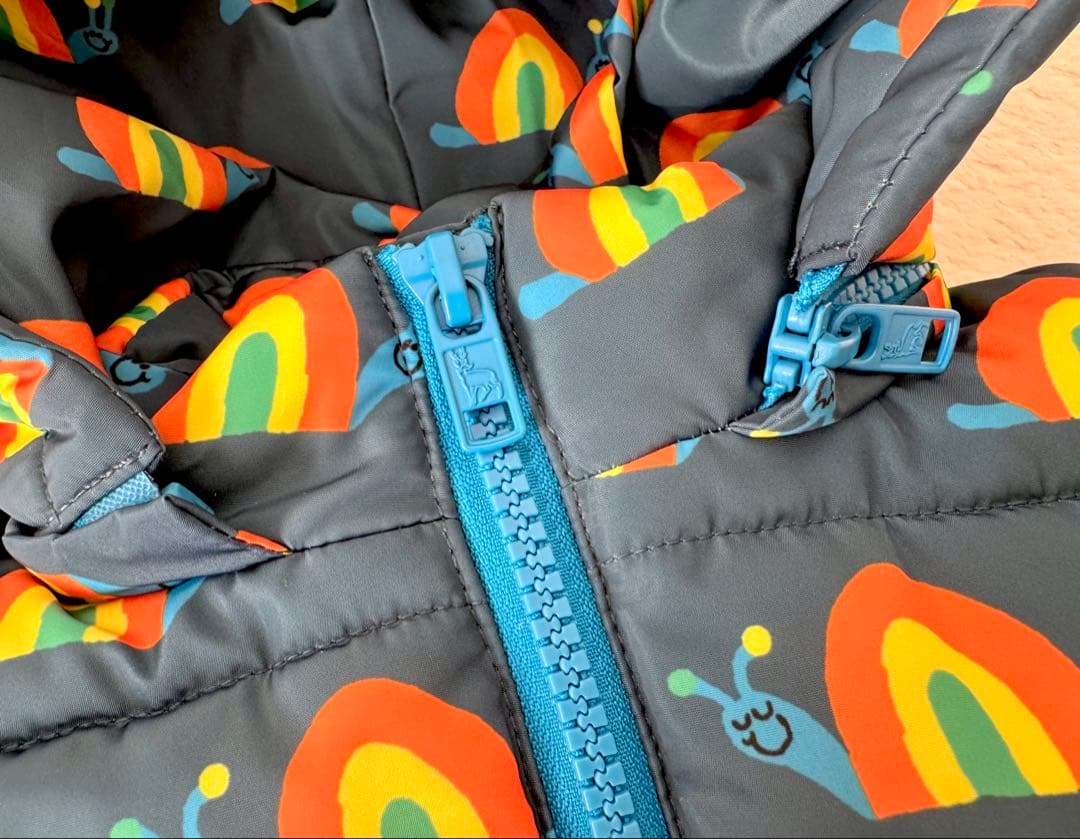 極美品】⭐︎ステラマッカートニー 虹とカタツムリ柄 ボア付き ダウン