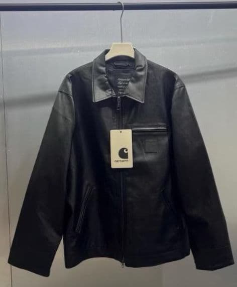 Carhartt WIP DETROIT ブラックレザージャケット 早い者勝ち Carhartt WIP（カーハートワークインプログレス） カーハート メンズ