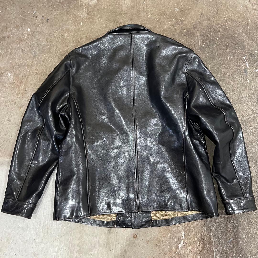 lether bomu ホースハイド レザー カーコート レザーボム ブラック