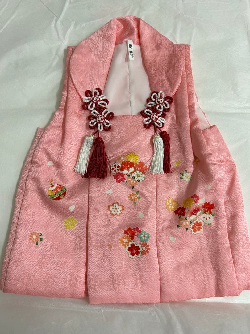女の子七五三♡3歳♡ピンク 花柄刺繍 正絹高級お着物フルセット
