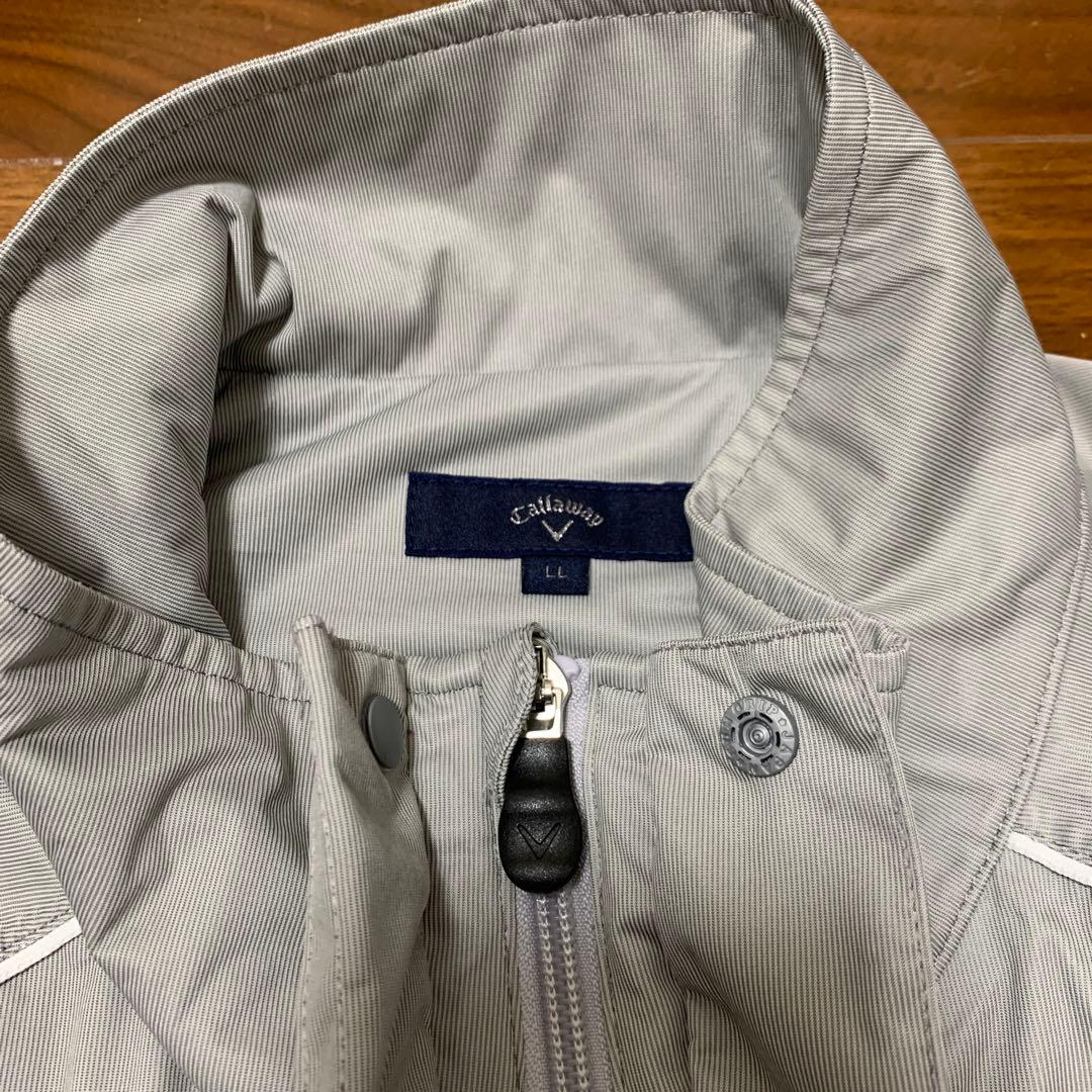 キャロウェイ レインウェア LL 伸縮素材 袖脱着 ライトグレー