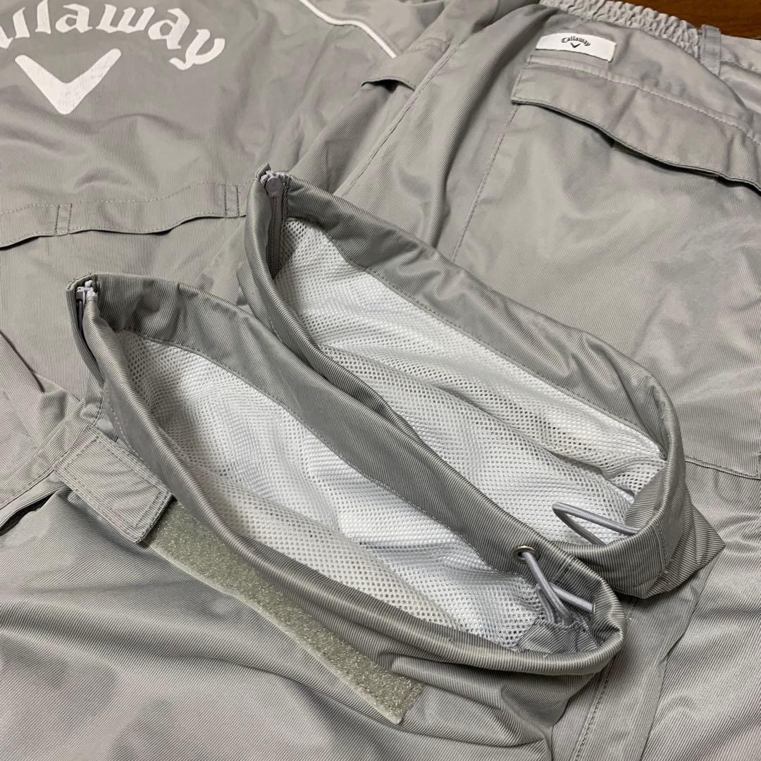 キャロウェイ レインウェア LL 伸縮素材 袖脱着 ライトグレー