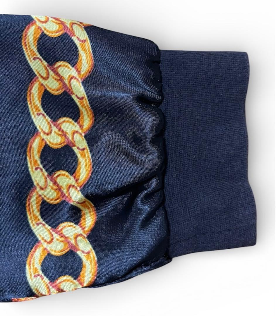 美品】STUSSY ステューシー チェーン柄 ボンバージャケット スカジャン