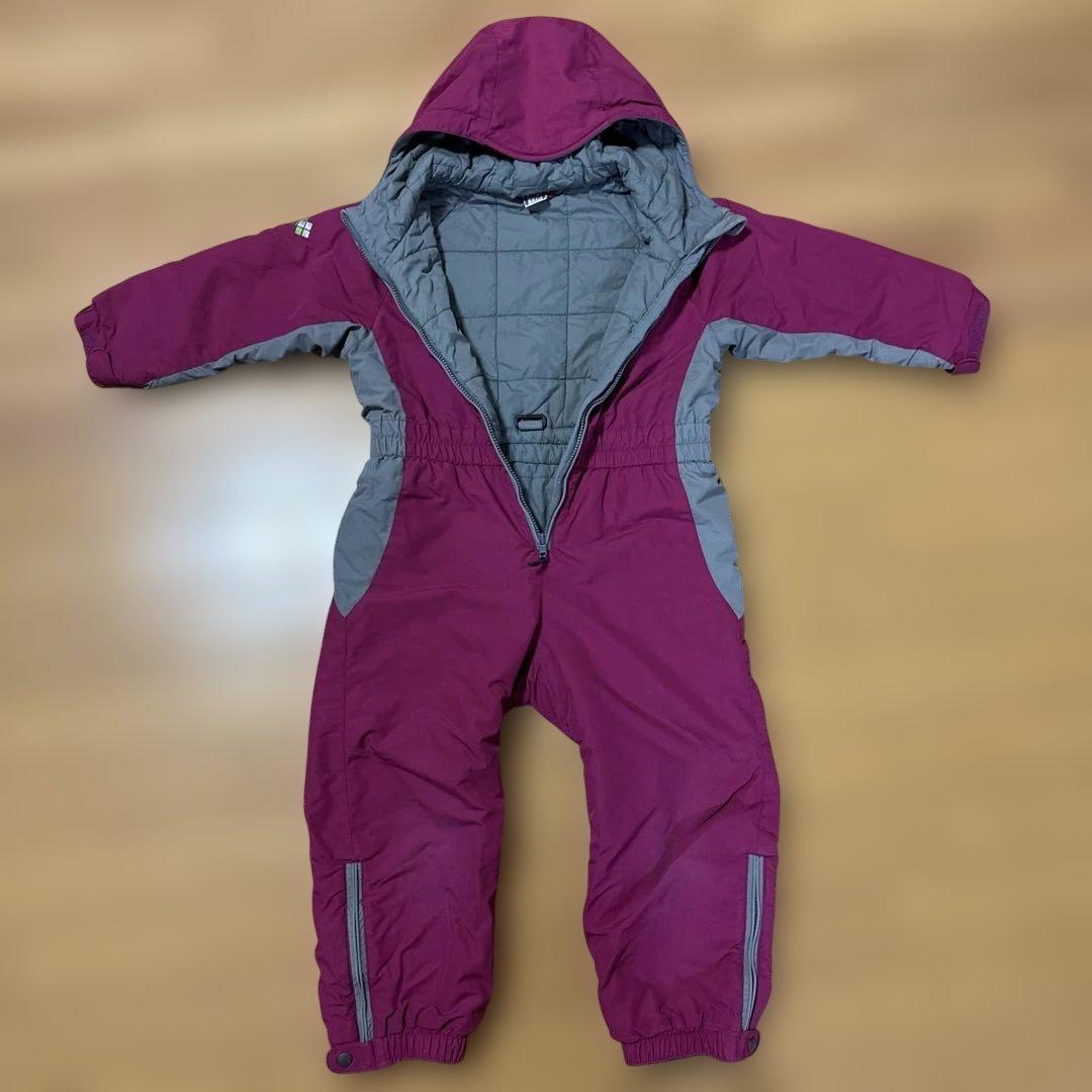 キッズ スキーウェア モンベル110cm ピンク つなぎ 女の子 子供用