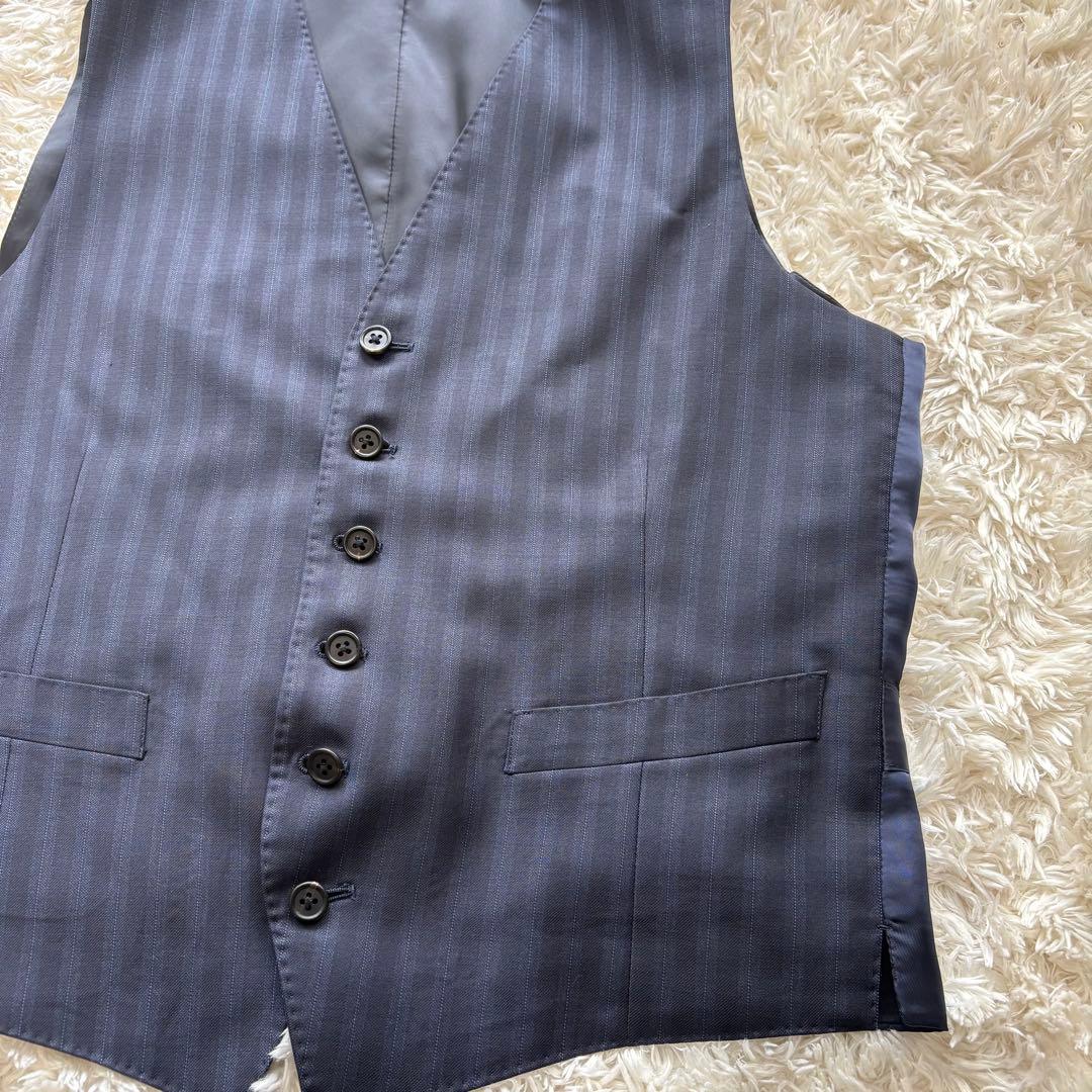 現行タグ】美品 ポール・スミス ストライプ スーツ ベスト ネイビー
