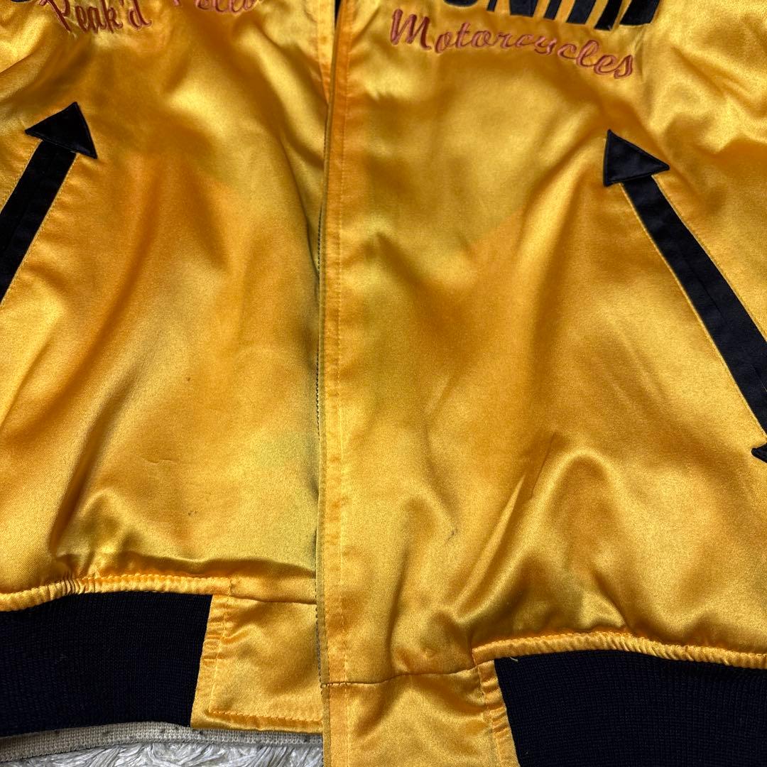 ピークドイエロー SPEED JUNKY リバーシブル スカジャン バイク刺繍