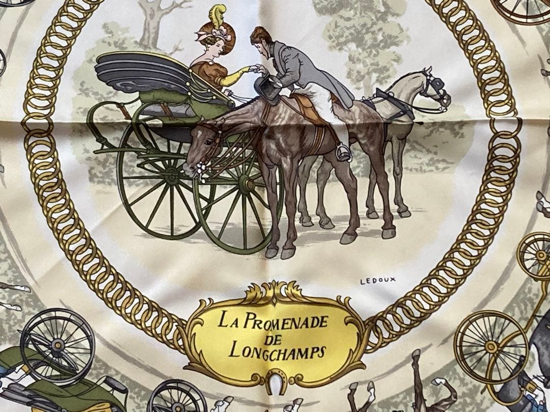 ウィステリア様専用】 エルメス スカーフ カレ90 ロンシャンへの散歩