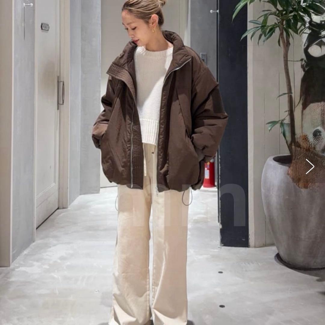 新品◎PON企画 中綿スタンドカラージャケット ブラウン パルクロ タグ