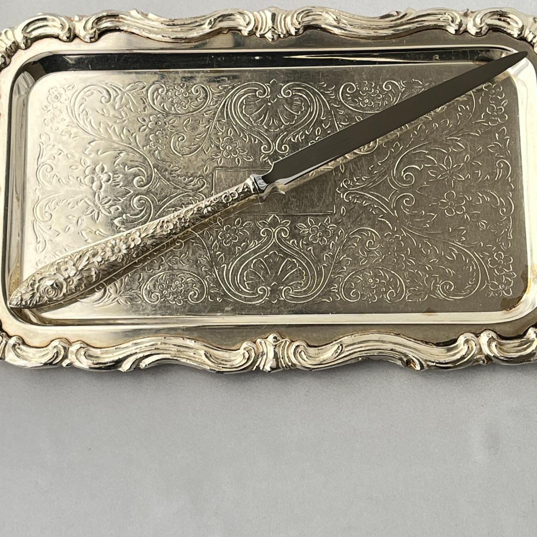 Kirk】【純銀ハンドル】 フローラルのレターナイフ / ペーパーナイフ